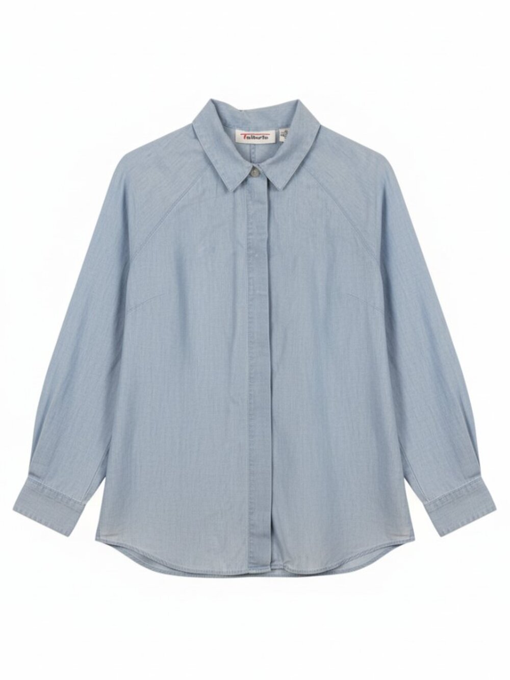 Talbots Women's Chambray Button-Down Shirt | Light Blue | 100% Cotton | Size S